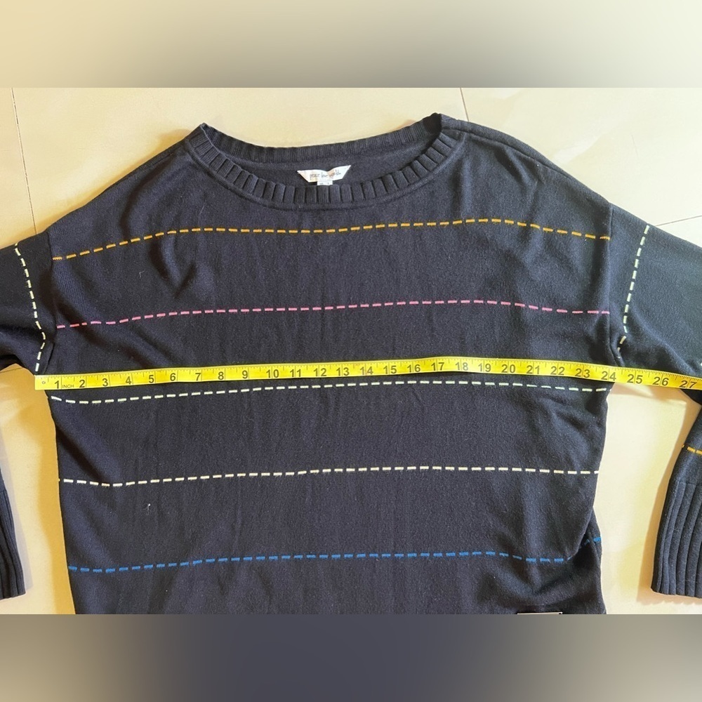 PEACE LOVE WORLD striped Pullover Sweater Size L Viscoses From Bamboo Tight Knit - Picture 11 of 16
